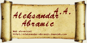 Aleksandar Abramić vizit kartica